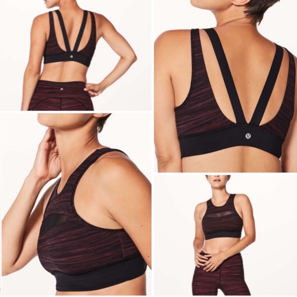 lululemon athletica Black and Burgundy Sports Bra